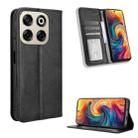 For ZTE Blade V70 4G Magnetic Buckle Retro Texture Leather Phone Case(Black) - 1