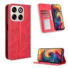 For ZTE Blade V70 4G Magnetic Buckle Retro Texture Leather Phone Case(Red) - 1