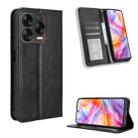 For ZTE Blade V70 Design 4G Magnetic Buckle Retro Texture Leather Phone Case(Black) - 1