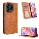 For ZTE Blade V70 Design 4G Magnetic Buckle Retro Texture Leather Phone Case(Brown) - 1