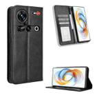 For ZTE nubia Z70 Ultra Magnetic Buckle Retro Texture Leather Phone Case(Black) - 1