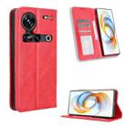 For ZTE nubia Z70 Ultra Magnetic Buckle Retro Texture Leather Phone Case(Red) - 1