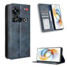For ZTE nubia Z70 Ultra Magnetic Buckle Retro Texture Leather Phone Case(Blue) - 1