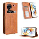 For ZTE nubia Z70 Ultra Magnetic Buckle Retro Texture Leather Phone Case(Brown) - 1