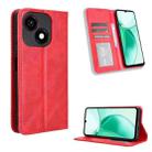 For ZTE Blade A35e Z2466 Magnetic Buckle Retro Texture Leather Phone Case(Red) - 1