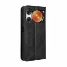 For ZTE nubia Music 2 Magnetic Buckle Retro Texture Leather Phone Case(Black) - 3