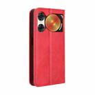 For ZTE nubia Music 2 Magnetic Buckle Retro Texture Leather Phone Case(Red) - 3
