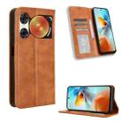 For ZTE nubia Music 2 Magnetic Buckle Retro Texture Leather Phone Case(Brown) - 1