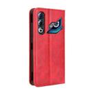 For ZTE nubia Neo 3 GT 5G Magnetic Buckle Retro Texture Leather Phone Case(Red) - 3