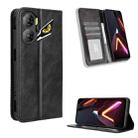 For ZTE nubia Neo 3 5G Magnetic Buckle Retro Texture Leather Phone Case(Black) - 1