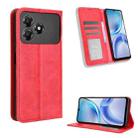 For ZTE Blade A36 4G Magnetic Buckle Retro Texture Leather Phone Case(Red) - 1