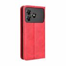 For ZTE Blade A36 4G Magnetic Buckle Retro Texture Leather Phone Case(Red) - 3