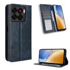 For ZTE Blade A56 4G Magnetic Buckle Retro Texture Leather Phone Case(Blue) - 1