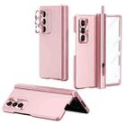 For Samsung Galaxy Z Fold5 Electroplating Hinged Folding Phone Case with S Pen Fold Edtion(Pink) - 1