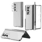 For Samsung Galaxy Z Fold5 Electroplating Hinged Folding Phone Case with S Pen Fold Edtion(Silver) - 1