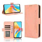 For OPPO A58 4G Skin Feel Calf Texture Card Slots Leather Phone Case(Pink) - 1