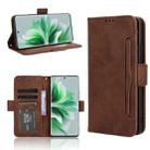 For OPPO Reno11 5G Global Skin Feel Calf Texture Card Slots Leather Phone Case(Brown) - 1