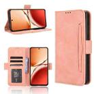 For OPPO Reno12 F 5G Skin Feel Calf Texture Card Slots Leather Phone Case(Pink) - 1