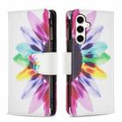 For Samsung Galaxy S23 FE 5G Colored Drawing Pattern Zipper Leather Phone Case(Sun Flower) - 1