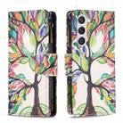 For Samsung Galaxy S24 5G Colored Drawing Pattern Zipper Leather Phone Case(Big Tree) - 1