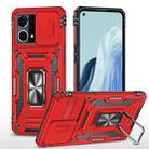 For OPPO Reno7 4G Armor PC + TPU Camera Shield Phone Case(Red) - 1