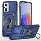 For OPPO Reno7 Lite Armor PC + TPU Camera Shield Phone Case(Navy Blue) - 1