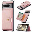 For Google Pixel 8 Pro JEEHOOD Retro Magnetic Detachable Wallet Phone Case(Pink) - 1