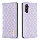 For Samsung Galaxy A25 5G Diamond Lattice Magnetic Leather Flip Phone Case(Purple) - 1