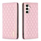 For Samsung Galaxy S23 FE 5G Diamond Lattice Magnetic Leather Flip Phone Case(Pink) - 1