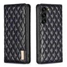 For Samsung Galaxy S24+ 5G Diamond Lattice Magnetic Leather Flip Phone Case(Black) - 1