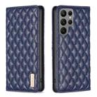 For Samsung Galaxy S24 Ultra 5G Diamond Lattice Magnetic Leather Flip Phone Case(Blue) - 1