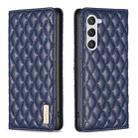 For Samsung Galaxy S24 5G Diamond Lattice Magnetic Leather Flip Phone Case(Blue) - 1
