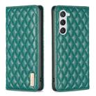 For Samsung Galaxy S24 5G Diamond Lattice Magnetic Leather Flip Phone Case(Green) - 1