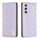 For Samsung Galaxy S24 5G Diamond Lattice Magnetic Leather Flip Phone Case(Purple) - 1