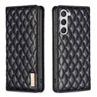 For Samsung Galaxy S24 5G Diamond Lattice Magnetic Leather Flip Phone Case(Black) - 1