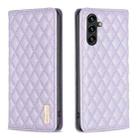 For Samsung Galaxy A35 Diamond Lattice Magnetic Leather Flip Phone Case(Purple) - 1