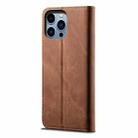 For iPhone 16 Pro Max Denim Texture Casual Style Horizontal Flip Leather Case(Brown) - 3