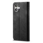 For iPhone 16 Plus Denim Texture Casual Style Horizontal Flip Leather Case(Black) - 3