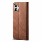For iPhone 16 Denim Texture Casual Style Horizontal Flip Leather Case(Brown) - 3