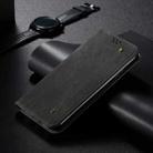 For iPhone 16 Denim Texture Casual Style Horizontal Flip Leather Case(Black) - 2