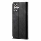 For iPhone 16 Denim Texture Casual Style Horizontal Flip Leather Case(Black) - 3