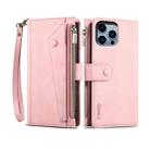 For iPhone 16 Pro Max ESEBLE Retro Frosted RFID Flip Leather Phone Case(Rose Gold) - 1