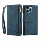 For iPhone 16 Pro Max ESEBLE Retro Frosted RFID Flip Leather Phone Case(Dark Green) - 1