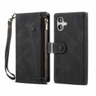 For iPhone 16 Plus ESEBLE Retro Frosted RFID Flip Leather Phone Case(Black) - 1