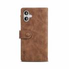 For iPhone 16 Plus ESEBLE Retro Frosted RFID Flip Leather Phone Case(Brown) - 3