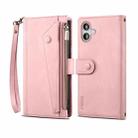 For iPhone 16 Plus ESEBLE Retro Frosted RFID Flip Leather Phone Case(Rose Gold) - 1