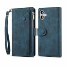 For iPhone 16 Plus ESEBLE Retro Frosted RFID Flip Leather Phone Case(Dark Green) - 1