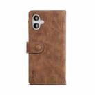 For iPhone 16 ESEBLE Retro Frosted RFID Flip Leather Phone Case(Brown) - 3