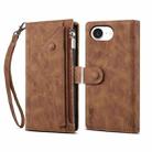 For iPhone 16e ESEBLE Retro Frosted RFID Flip Leather Phone Case(Brown) - 1