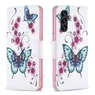 For Samsung Galaxy A15 Colored Drawing Pattern Leather Phone Case(Flowers Butterfly) - 1